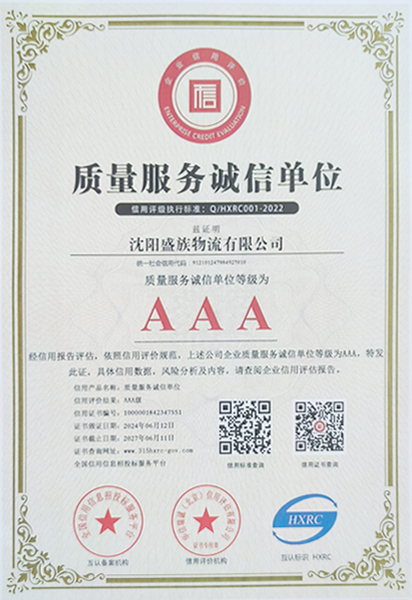 质量服务诚信单位